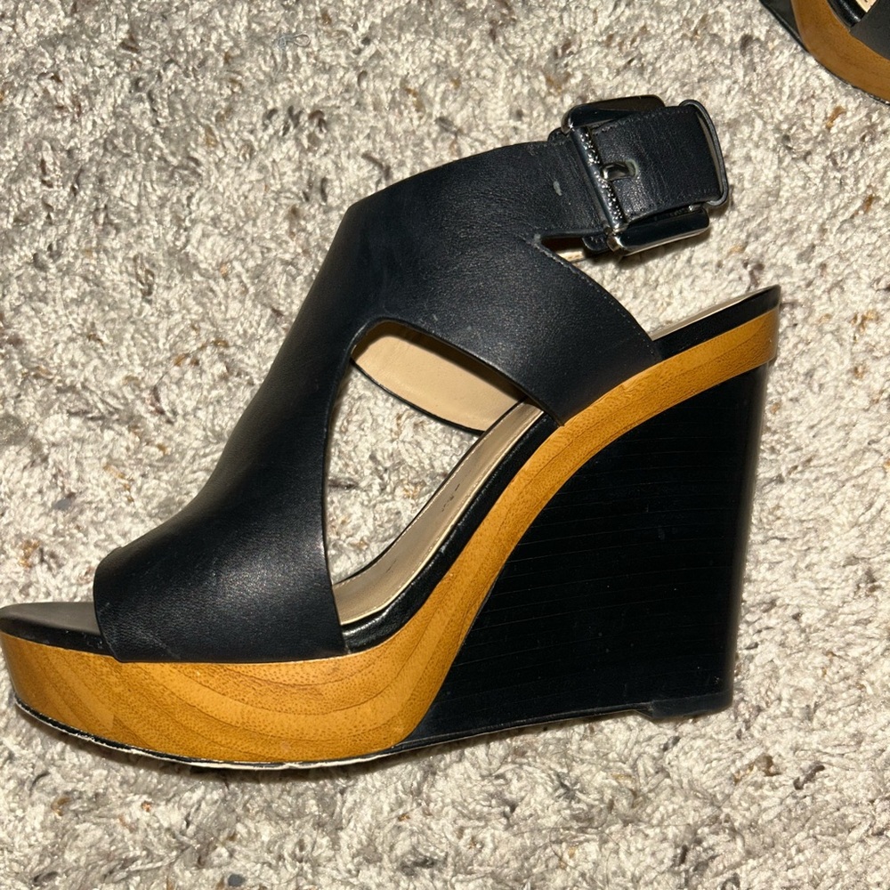 Michael Kors wood heel wedges .
